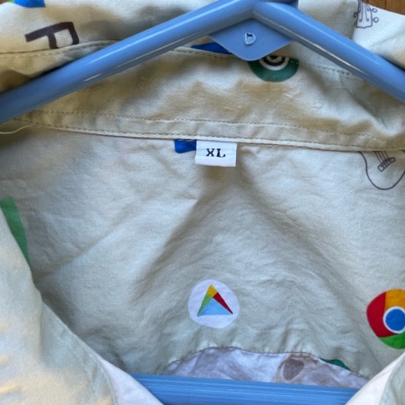 Google Product Nest Play Gmail Translate Pay Short Sleeve Button-Up Shirt XL - Picture 4 of 4